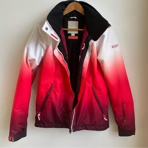 Roxy Dry Flight Gradient Ski Insulated Jacket Hot Pink Ombré No Hood M
